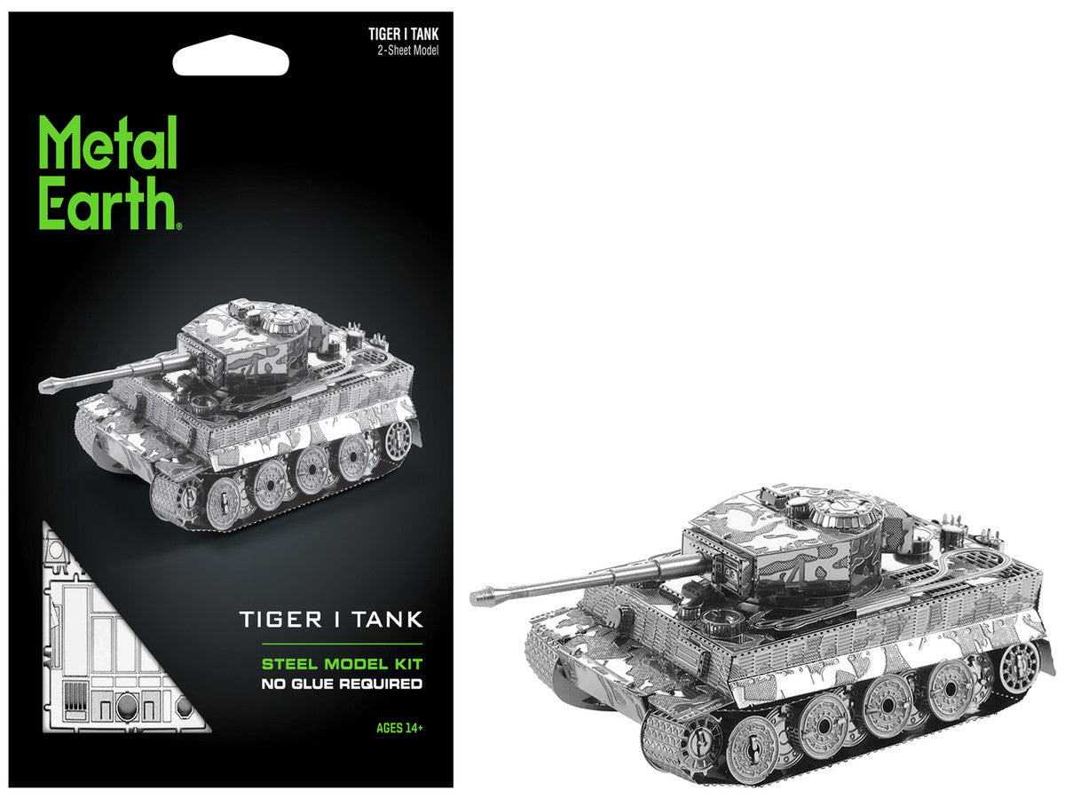 Model Kit German Tiger I Tank (Moderate Difficulty) Steel Model by Metal Earth Metal Earth