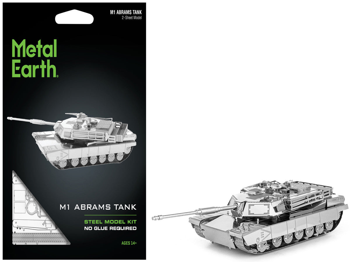 Model Kit American M1 Abrams Tank (Moderate Difficulty) Steel Model by Metal Earth Metal Earth