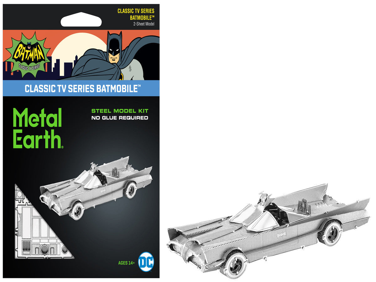 Model Kit 1966 Classic TV Series Batmobile "Batman" (1966) TV Series (Challenging Difficulty) Steel Model by Metal Earth Metal Earth