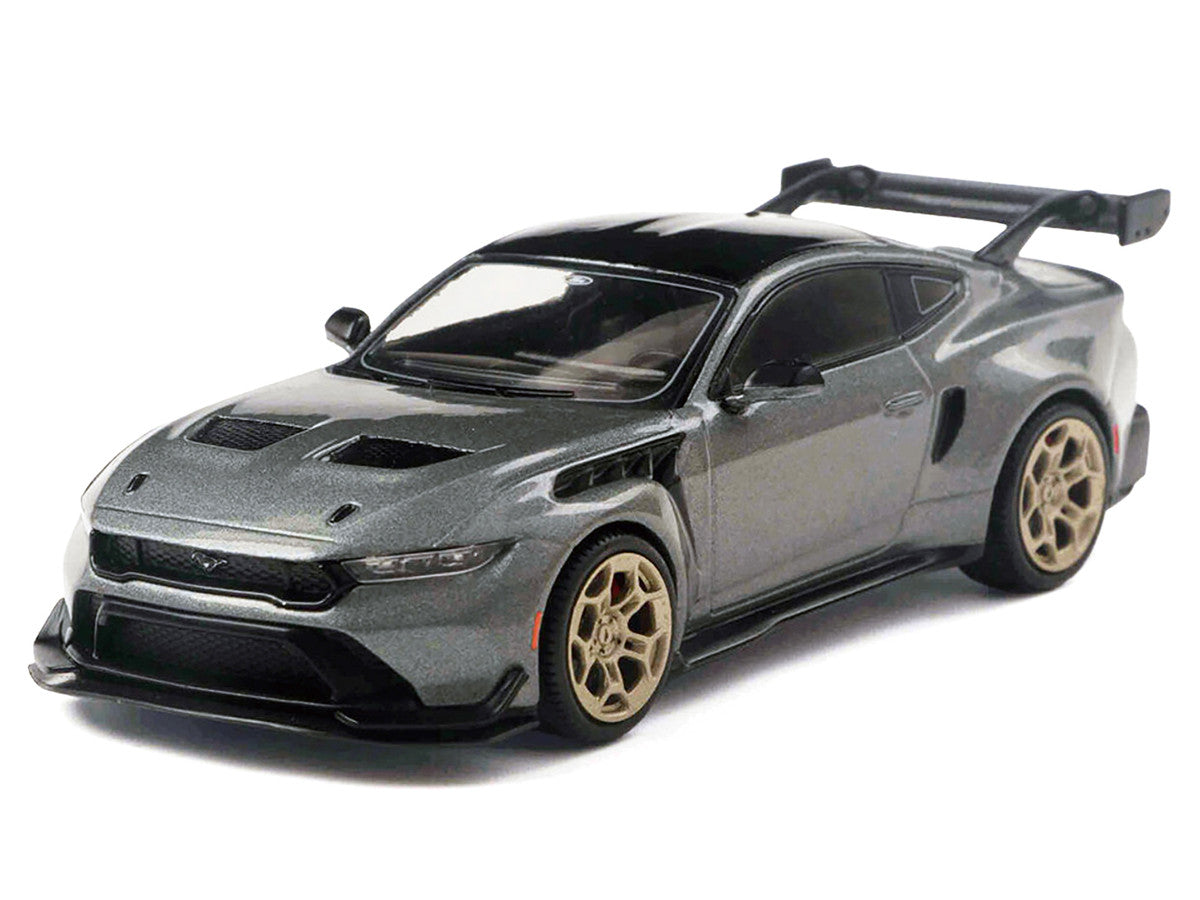 2025 Ford Mustang GTD Gray Metallic with Black Top 1/43 Diecast Model by IXO Models IXO