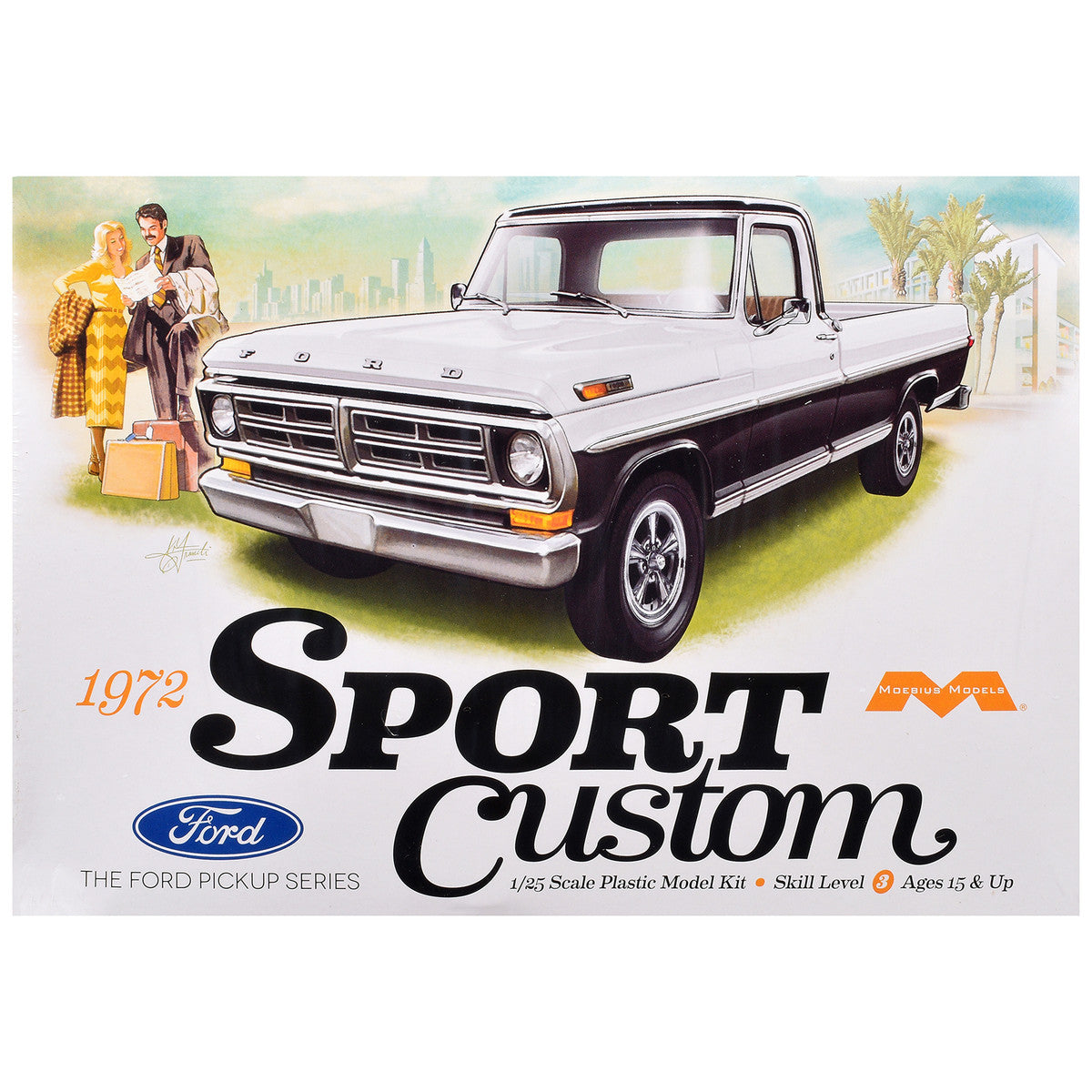 Skill 3 Model Kit 1972 Ford Sport Custom Pickup Truck 1/25 Scale Model by Moebius Moebius