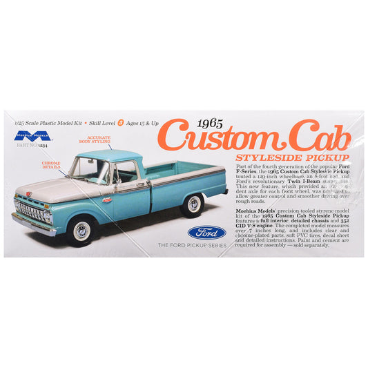 Skill 3 Model Kit 1965 Ford Custom Cab Styleside Pickup Truck 1/25 Scale Model by Moebius Moebius