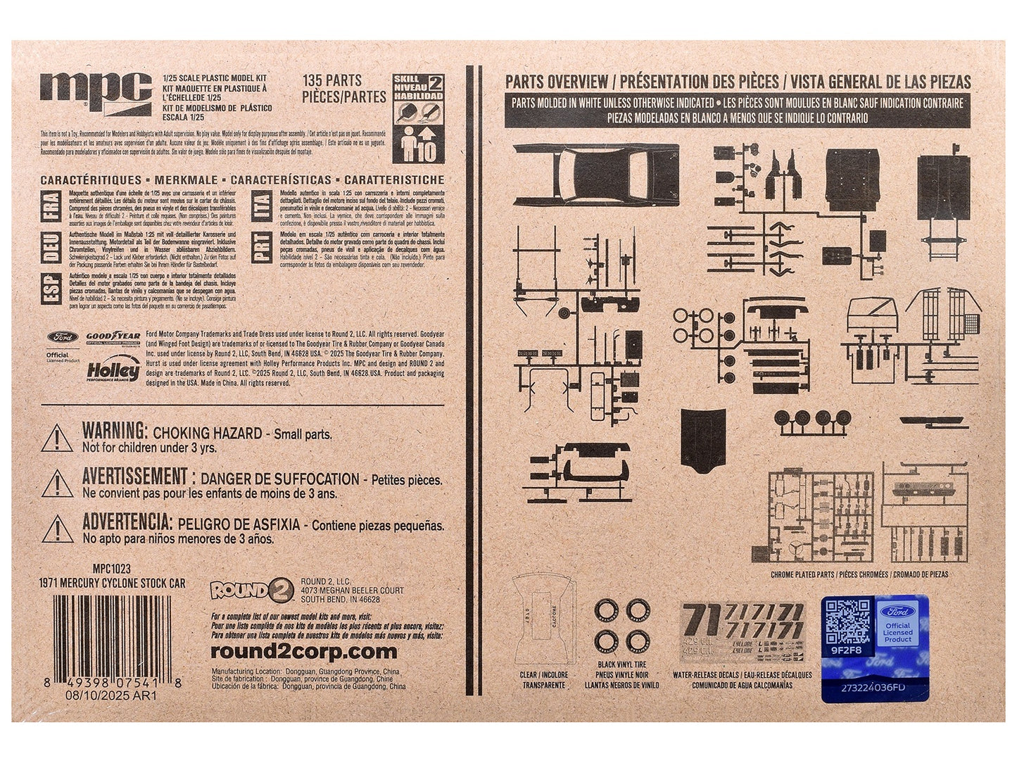 Skill 2 Model Kit 1971 Mercury Cyclone Stock Car 1/25 Scale Model by MPC