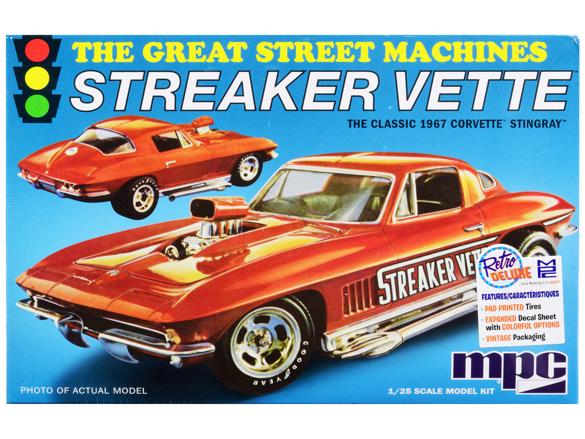 Skill 2 Model Kit 1967 Chevrolet Corvette Stingray "Streaker Vette" "The Great Street Machines" Series 1/25 Scale Model Car by MPC MPC