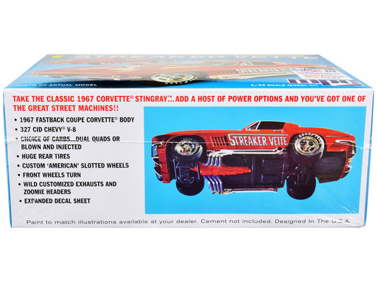 Skill 2 Model Kit 1967 Chevrolet Corvette Stingray "Streaker Vette" "The Great Street Machines" Series 1/25 Scale Model Car by MPC MPC