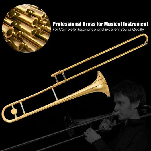 B Flat Trombone Golden Brass with Mouthpiece W2B