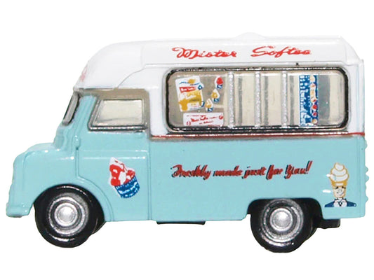 Bedford CA Ice Cream Van "Mister Softee" Light Blue with White Top 1/148 (N) Scale Diecast Model Car by Oxford Diecast Oxford Diecast