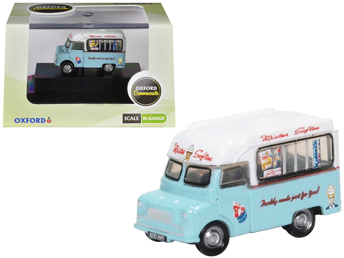 Bedford CA Ice Cream Van "Mister Softee" Light Blue with White Top 1/148 (N) Scale Diecast Model Car by Oxford Diecast Oxford Diecast