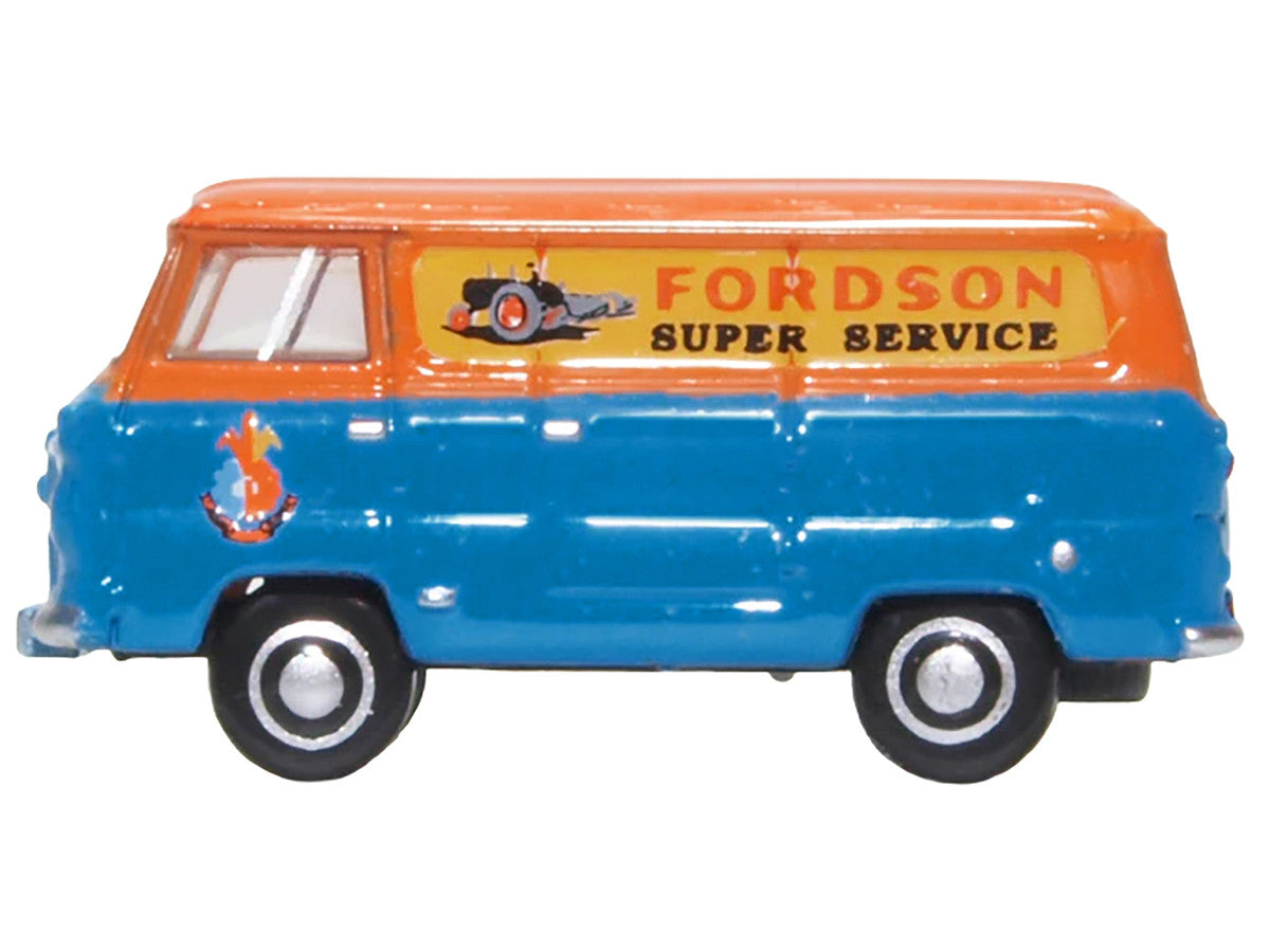 Ford 400E Van RHD (Right Hand Drive) "Fordson Super Service" Blue and Orange 1/148 (N) Scale Diecast Model Car by Oxford Diecast Oxford Diecast