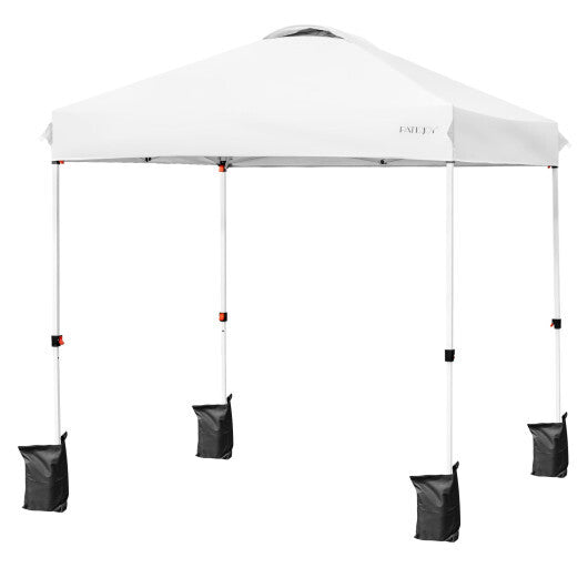 6.6 x 6.6 Feet Outdoor Pop-up Canopy Tent with Roller Bag-Pink W2B