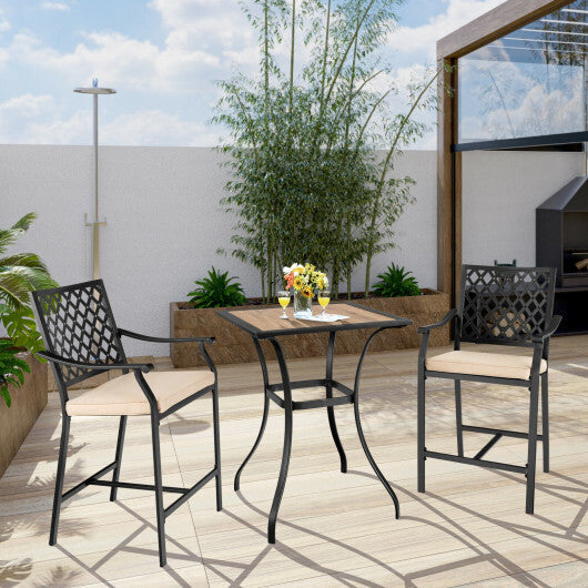 Patio Square Bar Table for Garden Backyard W2B