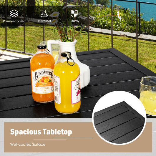 32 Inches Outdoor Steel Square Bar Table with Powder-Coated Tabletop W2B
