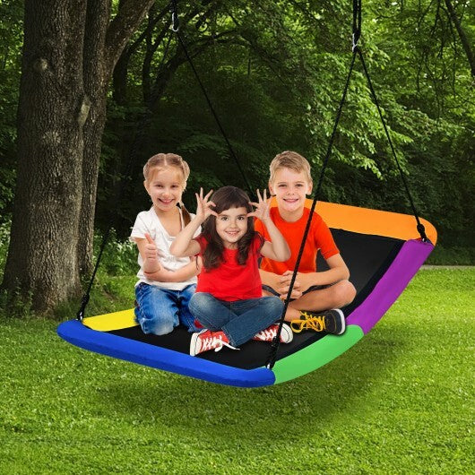 700lb Giant 60 Inch Platform Tree Swing for Kids and Adults-Multicolor - Color: Multicolor W2B