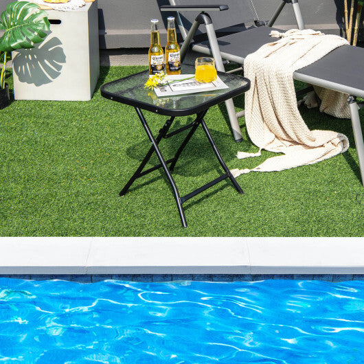 18 Inch Square Patio Bistro Table with Rustproof Frame W2B