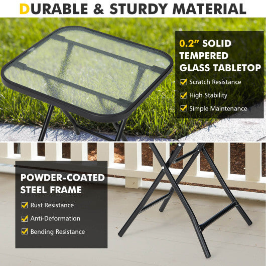 18 Inch Square Patio Bistro Table with Rustproof Frame W2B