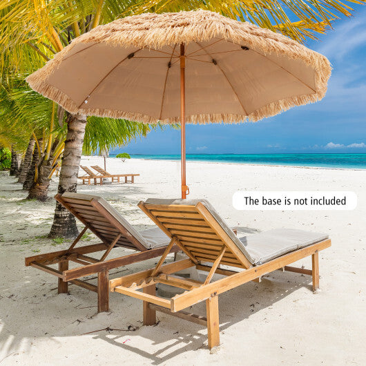 8 Feet Patio Thatched Tiki Umbrella Hawaiian Hula Beach Umbrella W2B
