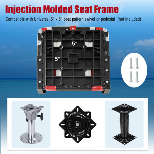 High Back Folding Boat Seat Set with Sponge Cushion-1 Piece