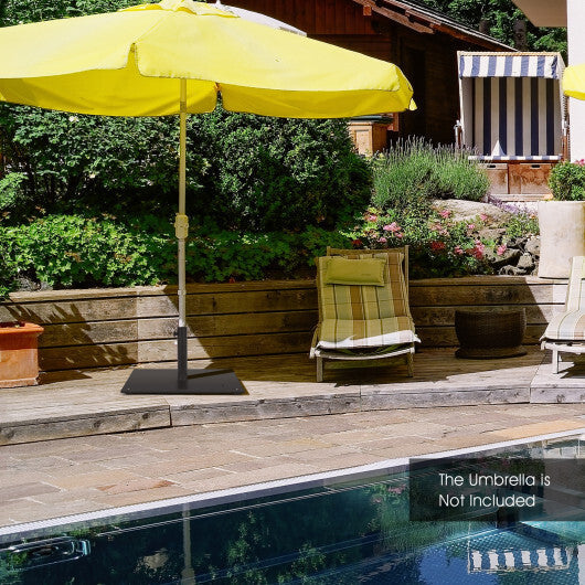 20 Inches Patio Umbrella Base with 4 Adjustable Footpads - Color: Black W2B
