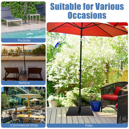 42 LBS Weighted 25 Inch Square Patio Umbrella Base - Color: Black W2B