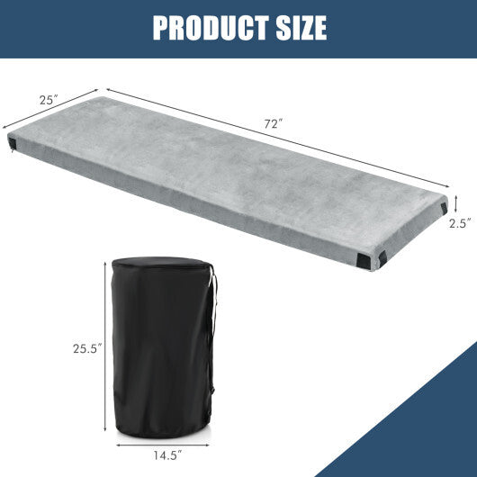 Lightweight Portable Memory Camping Mattress with Carrying Bag-Gray W2B