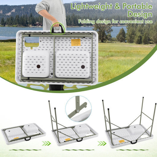 Fish Cleaning Table with 2 Sinks and 360 Rotatable Fauce-White W2B