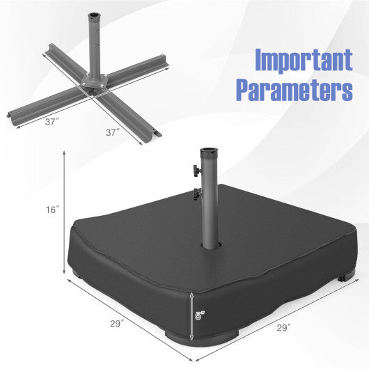 Fillable Umbrella Base with 2 Sandbags and Dust-proof Cover W2B