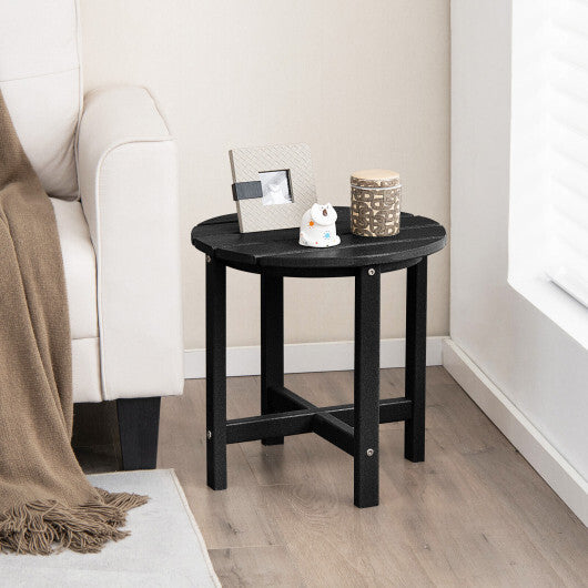 18 Inch Round Weather-Resistant Adirondack Side Table-Black W2B