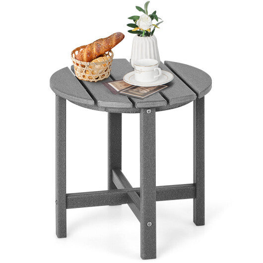 18 Inch Round Weather-Resistant Adirondack Side Table-Black W2B