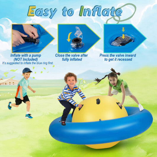 7.5 Foot Giant Inflatable Dome Rocker Bouncer with 6 Built-in Handles for Kids-Blue W2B