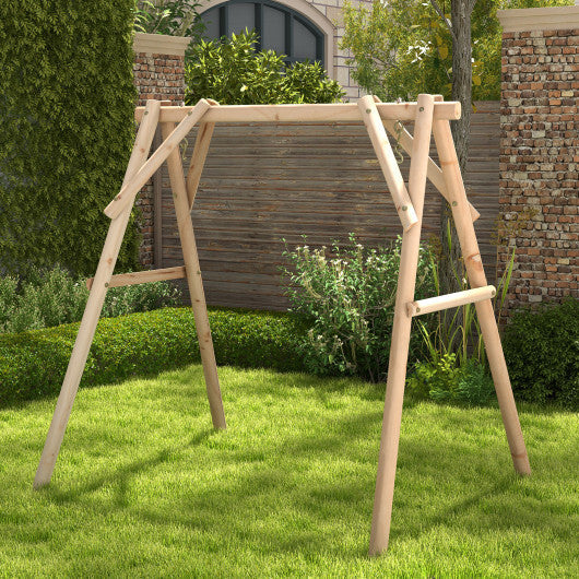 Heavy Duty Wooden Swing Frame with Reinforced Bars W2B