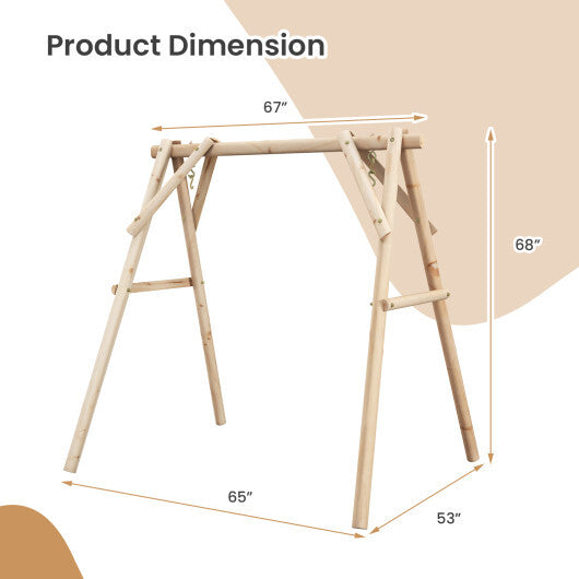 Heavy Duty Wooden Swing Frame with Reinforced Bars W2B