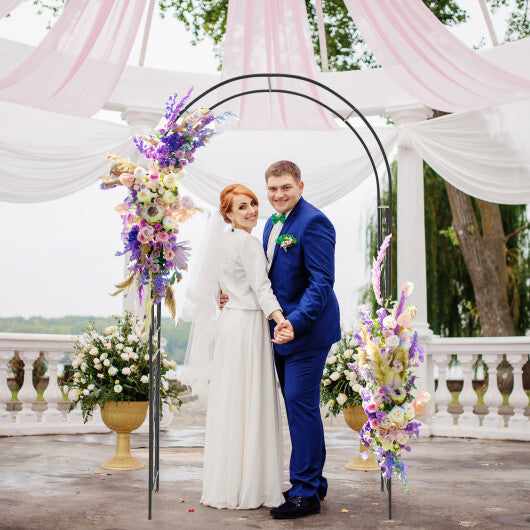 Garden Arch Arbor Trellis Patio Plant Stand Rack Archway-Black W2B