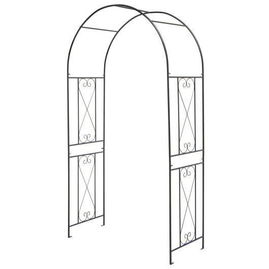Garden Arch Arbor Trellis Patio Plant Stand Rack Archway-Black W2B