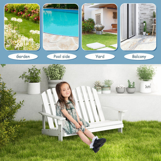 2 Person Adirondack Rocking Chair with Slatted seat-White W2B