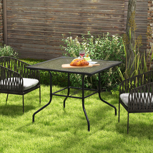 35 x 35 Inch Patio Dining Table with 1.5 Inch Umbrella Hole without Umbrella W2B