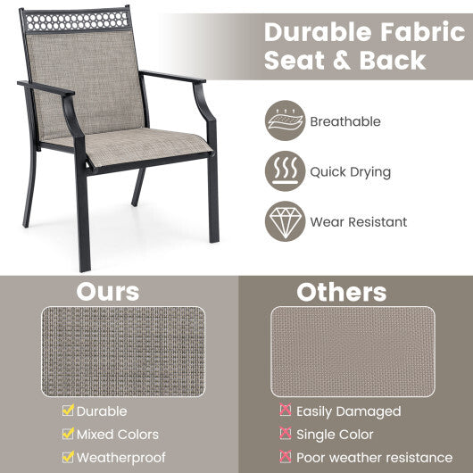 Patio Chairs Set of 2 with All Weather Breathable Fabric-Blue W2B