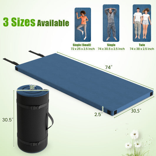 Foldable Camping Mattress with High density foam Cushion and Anti-slip Bottom-Navy W2B