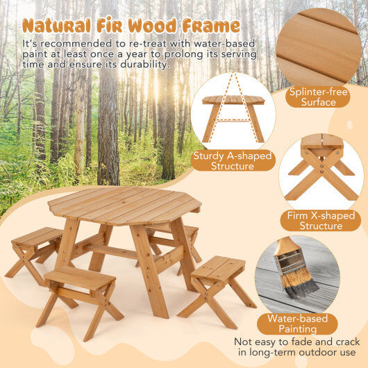 Kids Wooden Table Set for Children Aged 3+ Years-Gray W2B