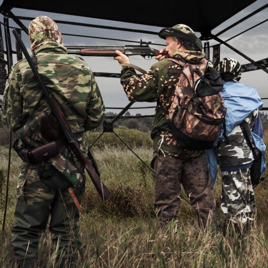 82 Inch Tall Hunting Blind 270? One Way See Through Ground Tent for 3-4 People W2B