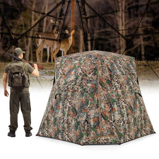 360 One Way See Through Ground Hunting Blind for Deer and Turkey Hunting W2B