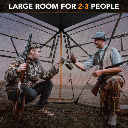 360 One Way See Through Ground Hunting Blind for Deer and Turkey Hunting W2B