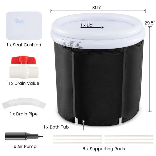 66 Gal Outdoor Ice Plunge Tub with Lid at Home