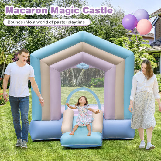 Kids Bounce House with Slide and Basketball Rim Bouncy Castle for Party with 480W Blower W2B