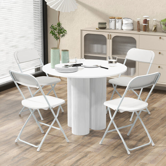 4 Pack Metal Folding Chairs with Plastic Seat and Back-White W2B