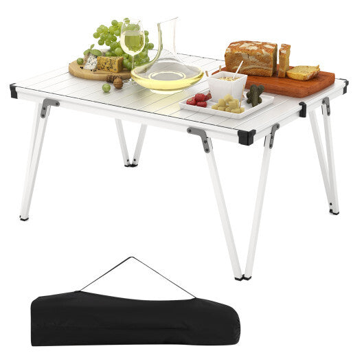 Folding Camping Table Picnic Table with Storage Bag and Waterproof Desktop-Brown W2B