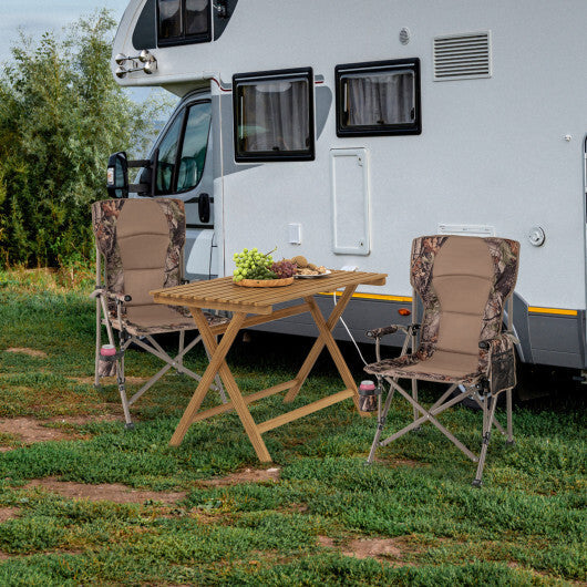 Portable Camping Chair with 400 LBS Metal Frame and Anti-Slip Feet W2B
