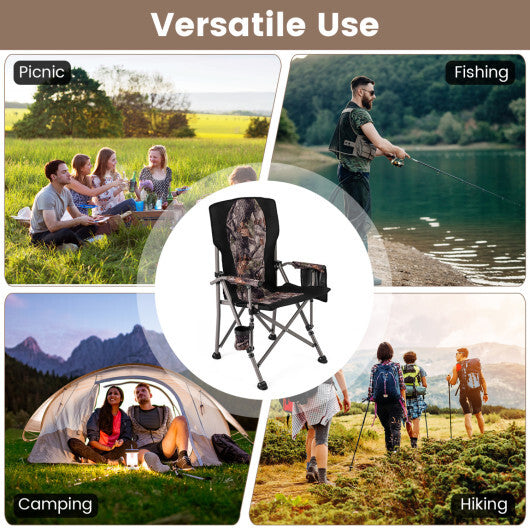Portable Camping Chair with 400 LBS Metal Frame and Anti-Slip Feet W2B