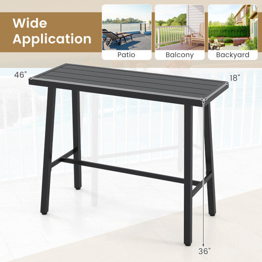 36 Inches Patio Counter Height Bar Table with Adjustable Foot Pads W2B