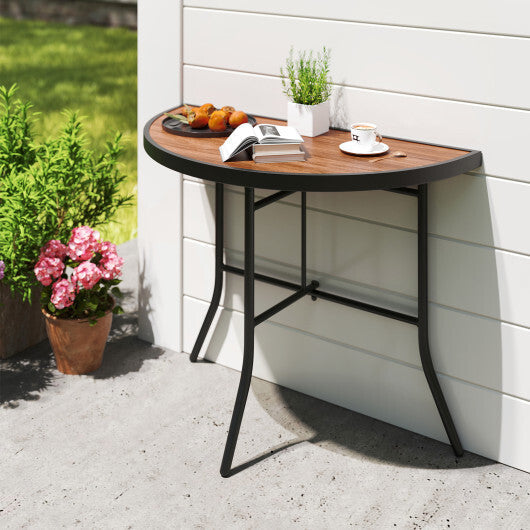 Half-Round Folding Event Table with Metal Frame W2B