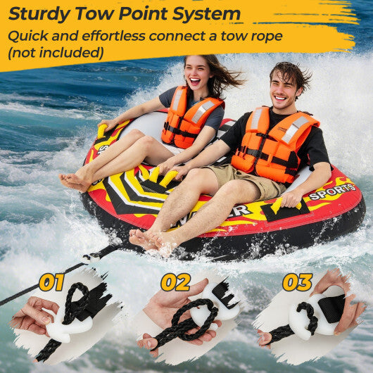 Towable Tube with Quick Connector and Drainage for Boating W2B